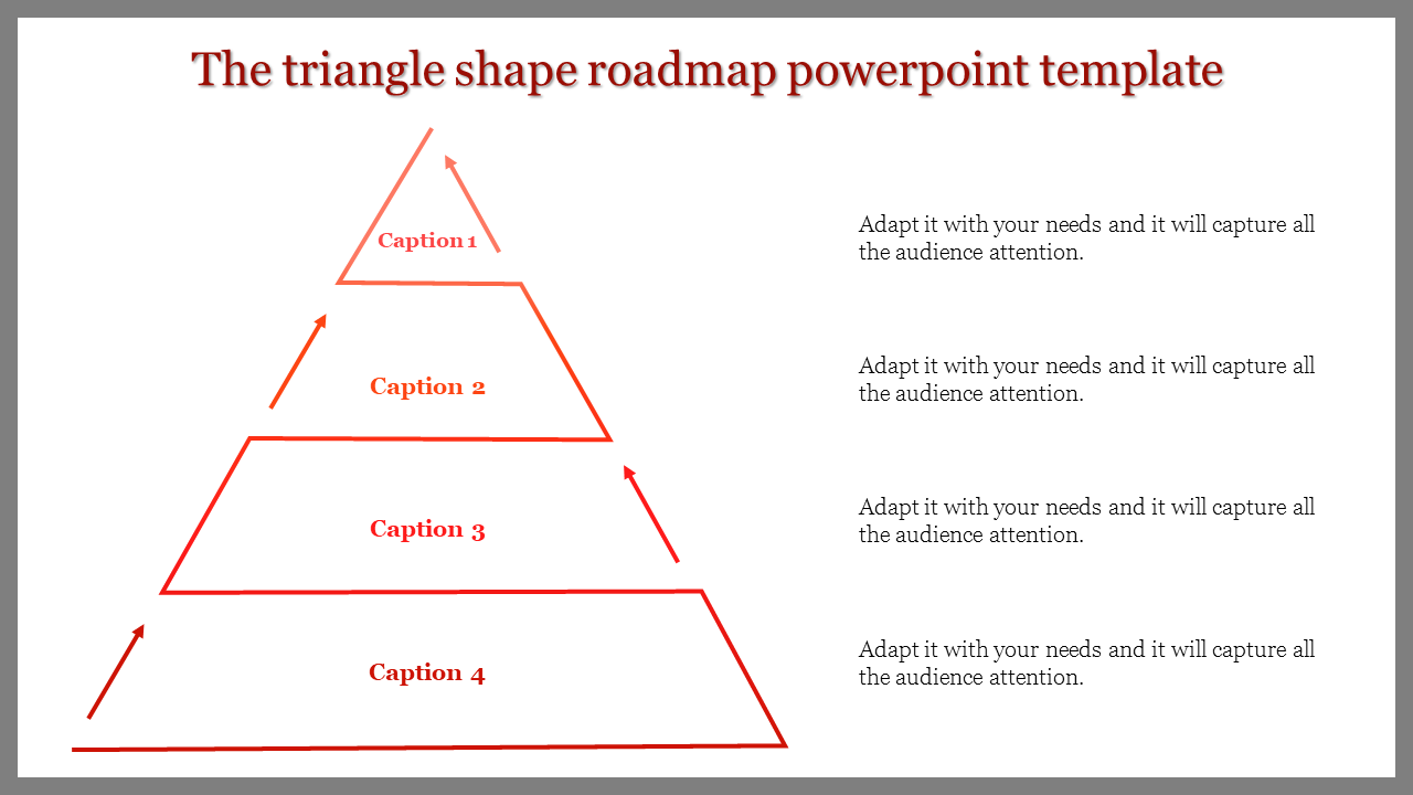roadmap powerpoint template-The triangle shape roadmap powerpoint template-Red